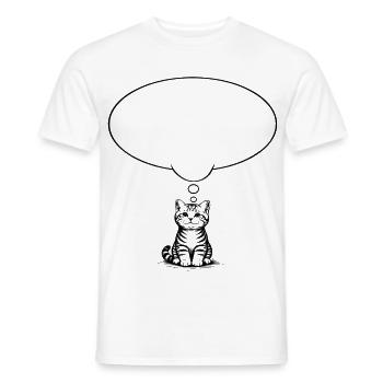 Katzenbaby sitzend mit Denkblase - Männer T-Shirt - Weiß - Vorne - AI Model Male 178 dark (178cm)