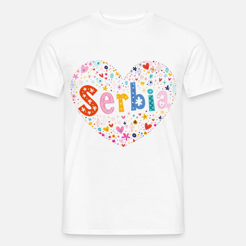 Cuore della Serbia - T-shirt uomo - bianco