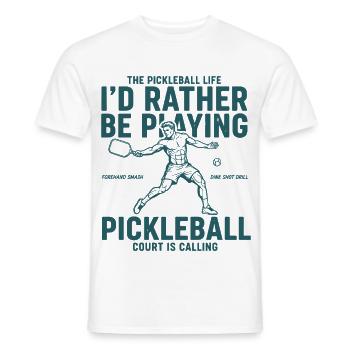 Pickleball, je préférerais jouer au pickleball d’amour - T-shirt homme - blanc - Devant - AI Model Male 178 dark (178cm)