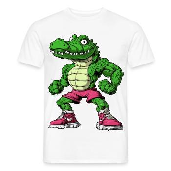 Gym Alligator - Männer T-Shirt - Weiß - Vorne - AI Model Male 178 dark (178cm)