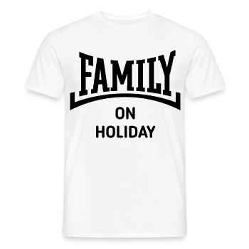 Family On Holiday (Family Holiday / Concave / B) - Men's T-Shirt - white - Front - AI Model Male 178 dark (178cm)