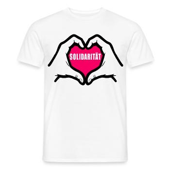 Solidarität - Männer T-Shirt - Weiß - Vorne - AI Model Male 178 dark (178cm)