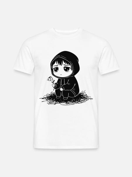 Kind-Hoodie verblasste Blumentraurigkeit - Männer T-Shirt - Weiß