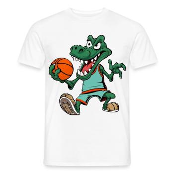 Basketballer Krokodil - Männer T-Shirt - Weiß - Vorne - AI Model Male 178 dark (178cm)