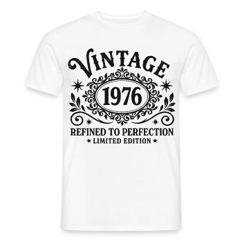 Vintage 1976 Refined To Perfection Geburtstag - Männer T-Shirt - Weiß - Vorne - AI Model Male 178 dark (178cm)