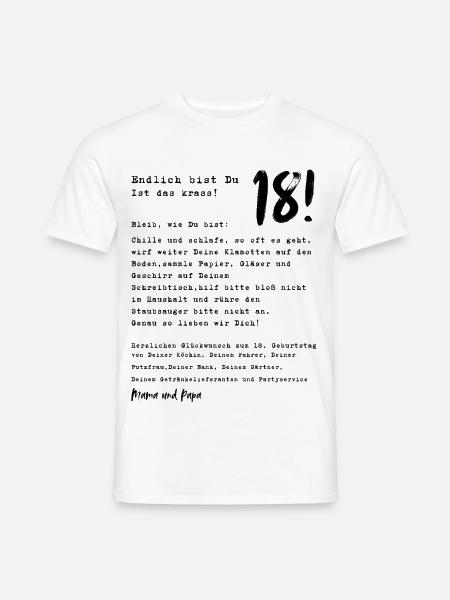 Endlich 18! 18. Geburtstag Geschenkidee - Männer T-Shirt - Weiß