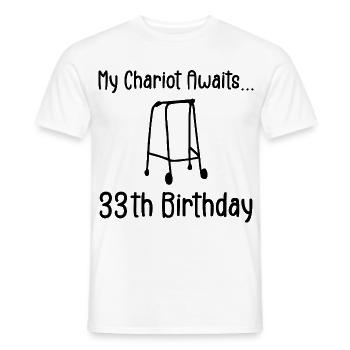 33th Birthday Party Funny 33 Years Old Birthday - Men's T-Shirt - white - Front - AI Model Male 178 dark (178cm)