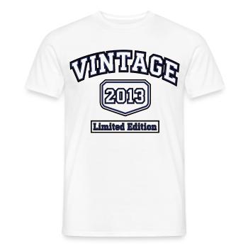 Vintage 2013 College Style Limited Edition - Men's T-Shirt - white - Front - AI Model Male 178 dark (178cm)