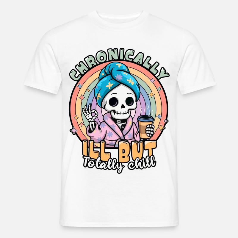 Fibromyalgie-Bewusstsein chronisch kranker Skelett - Männer T-Shirt - Weiß