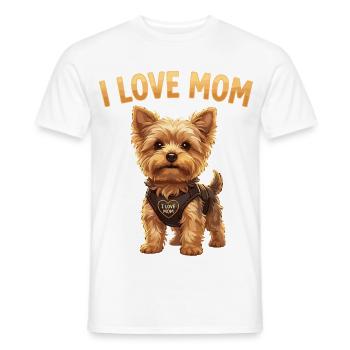 J’adore le design du Yorkshire Terrier de Maman - T-shirt homme - blanc - Devant - AI Model Male 178 dark (178cm)