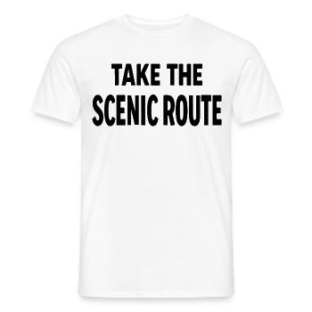 Prenez la route panoramique Abenteuer Reise Spruch - T-shirt homme - blanc - Devant - AI Model Male 178 dark (178cm)