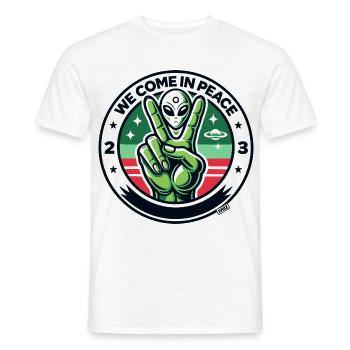 Alien Peace Badge - Men's T-Shirt - white - Front - AI Model Male 178 dark (178cm)
