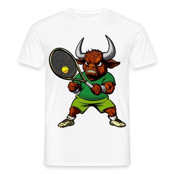 Taurus tennis player - Men's T-Shirt - white - Front - AI Model Male 178 dark (178cm)