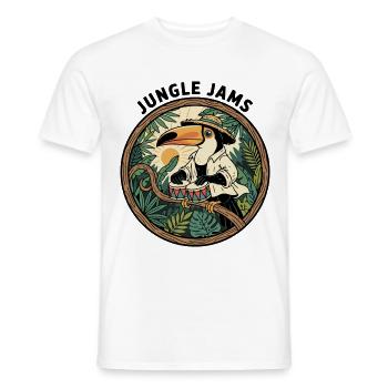 Toucan Jungle jammet Bongo-Schlagzeuger Retro - Männer T-Shirt - Weiß - Vorne - AI Model Male 178 dark (178cm)