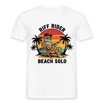 Jaguar Riff Rider Beach Solo Ukulele - Men's T-Shirt - white - Front - AI Model Male 178 dark (178cm)