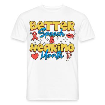 SLP Besseres Bewusstsein für Sprach- und Hörbewusstsein - Männer T-Shirt - Weiß - Vorne - AI Model Male 178 dark (178cm)