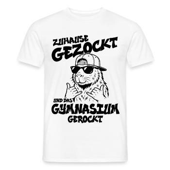Zuhause gezockt Gymnasium gerockt Capybara Abitur - Männer T-Shirt - Weiß - Vorne - AI Model Male 178 dark (178cm)