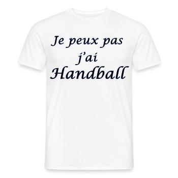 je peux pas j'ai handball - T-shirt homme - blanc - Devant - AI Model Male 178 dark (178cm)