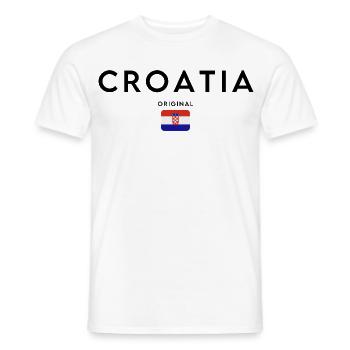 Drapeau croate, design minimaliste élégant - T-shirt homme - blanc - Devant - AI Model Male 178 dark (178cm)