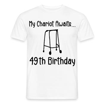 49th Birthday Party Funny 49 Years Old Birthday - Men's T-Shirt - white - Front - AI Model Male 178 dark (178cm)
