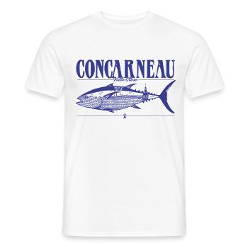 Concarneau Ville Close Thon - T-shirt homme - blanc - Devant - AI Model Male 178 dark (178cm)
