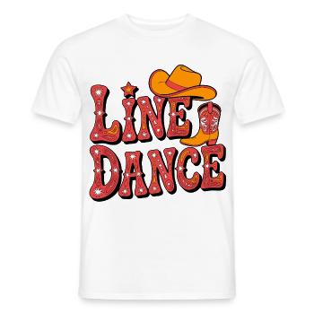Line Dance Western Flair - Männer T-Shirt - Weiß - Vorne - AI Model Male 178 dark (178cm)