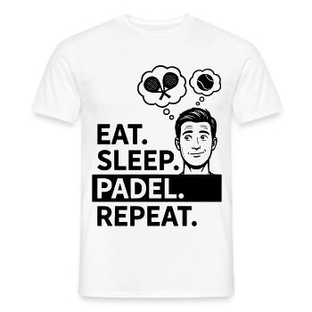 Eat Sleep Padel Repeat Lifestyle Sport Routine - Men's T-Shirt - white - Front - AI Model Male 178 dark (178cm)