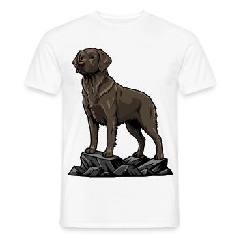 Chien Labrador Chocolat sur Rocher Portrait Brun - T-shirt homme - blanc - Devant - AI Model Male 178 dark (178cm)