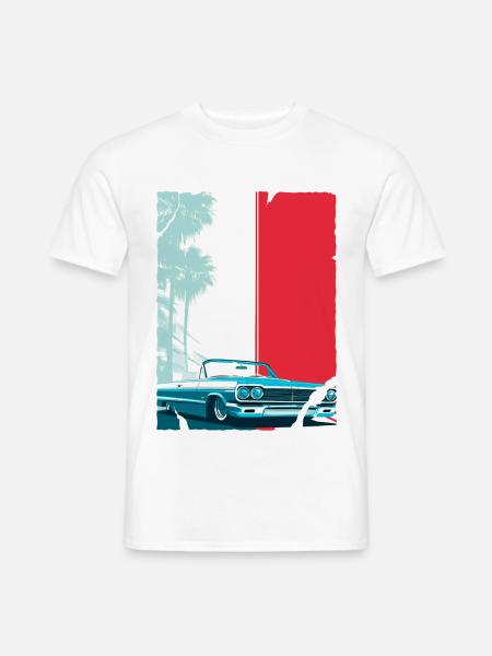 Palmen Retro Cabrio Cholo - Männer T-Shirt - Weiß