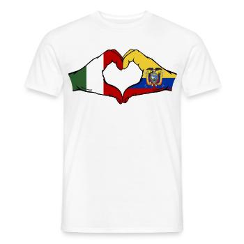 Cœur du drapeau de l’Italie de l’Équateur - T-shirt homme - blanc - Devant - AI Model Male 178 dark (178cm)