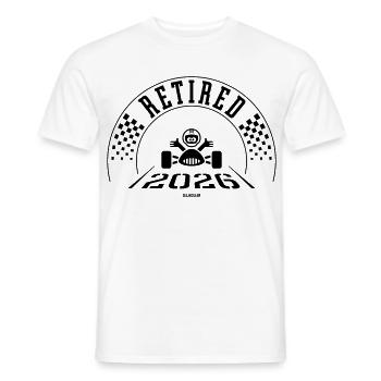 Retired 2026 (Retiree / Retirement Entry / Black) - Men's T-Shirt - white - Front - AI Model Male 178 dark (178cm)