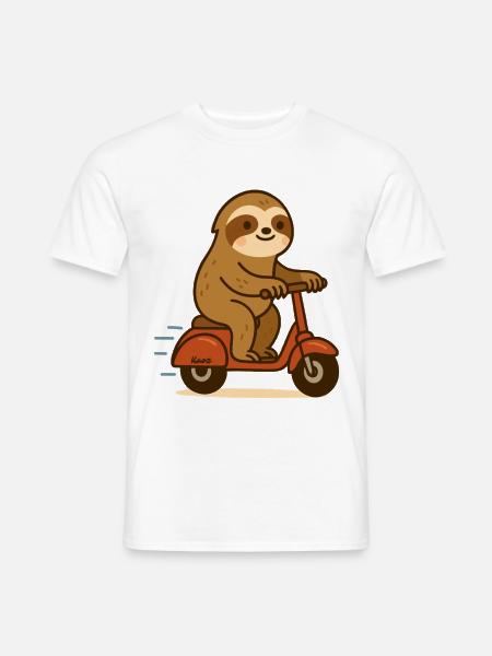 Trägheit auf dem Roller - Männer T-Shirt - Weiß
