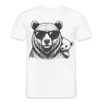 Bears dad with baby - Men's T-Shirt - white - Front - AI Model Male 178 dark (178cm)