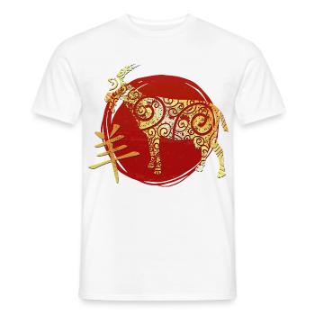 Goat Chinese Zodiac Horoscope - Men's T-Shirt - white - Front - AI Model Male 178 dark (178cm)