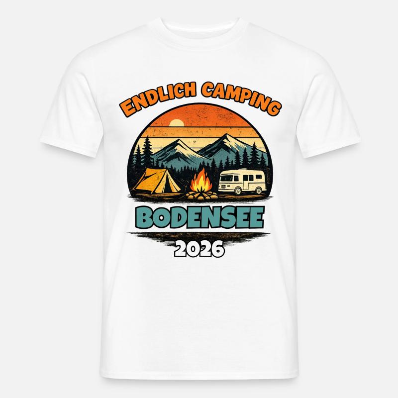 Endlich Camping Bodensee 2026 Camper Wohnmobil  - Männer T-Shirt - Weiß