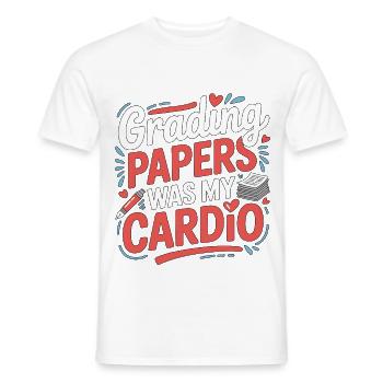Un enseignant à la retraite qui corrigeait des copies était mon instructeur - T-shirt homme - blanc - Devant - AI Model Male 178 dark (178cm)