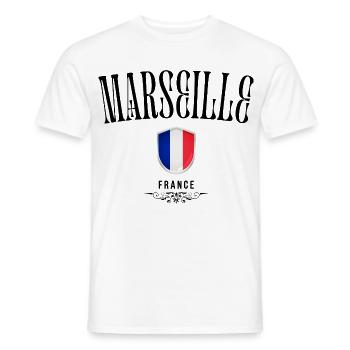 Marseille-Souvenir, elegantes Design Marseille - Männer T-Shirt - Weiß - Vorne - AI Model Male 178 dark (178cm)
