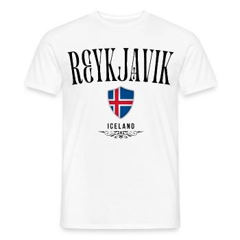 Souvenir Reykjavik, elegant design Reykjavik - Men's T-Shirt - white - Front - AI Model Male 178 dark (178cm)