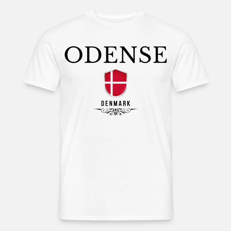 Odense-Souvenir, elegantes Odense-Design - Männer T-Shirt - Weiß
