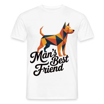 Dog T-Shirt Man's Best Friend - Men's T-Shirt - white - Front - AI Model Male 178 dark (178cm)