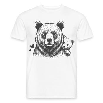 Père ours et bébé - T-shirt homme - blanc - Devant - AI Model Male 178 dark (178cm)