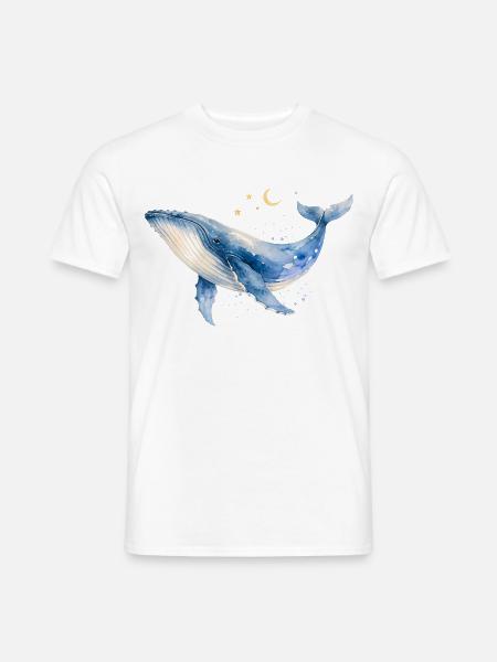 Wal Aquarell by MEERchandise - Männer T-Shirt - Weiß