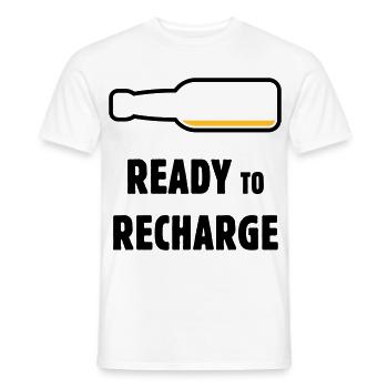 Ready To Recharge (Beer / Beer / POS 2C) - Men's T-Shirt - white - Front - AI Model Male 178 dark (178cm)