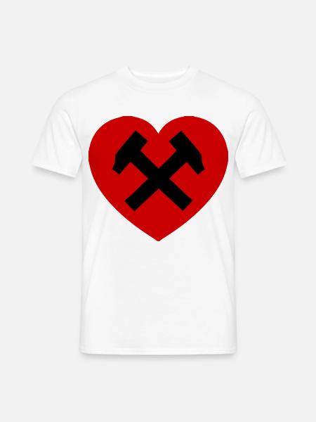 Herz mit Hammer und Sichel - Männer T-Shirt - Weiß