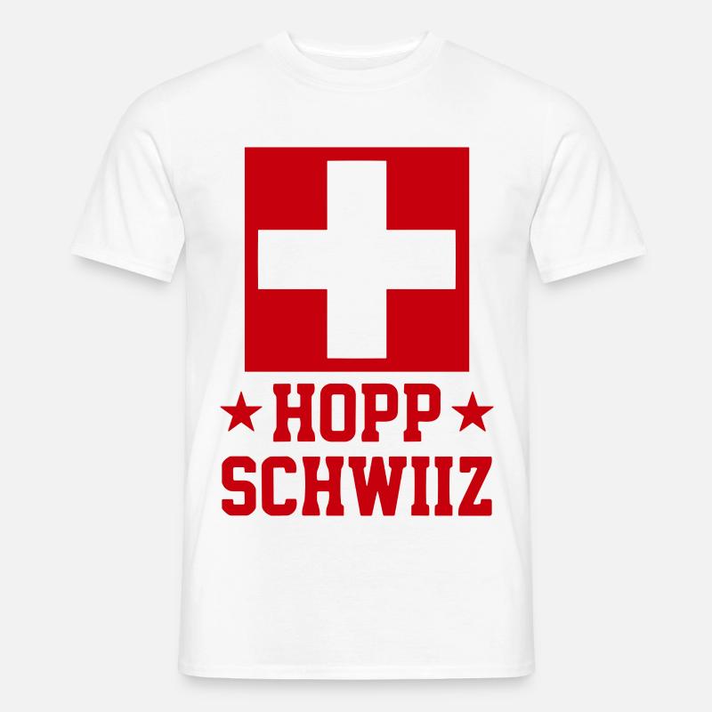 Hopp Schwiiz Schweizer Stolz - Männer T-Shirt - Weiß