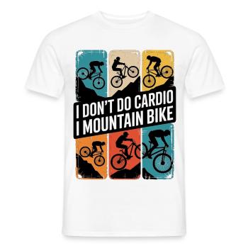 Mountainbike Downhill MTB Riding Radsport Action - Männer T-Shirt - Weiß - Vorne - AI Model Male 178 dark (178cm)