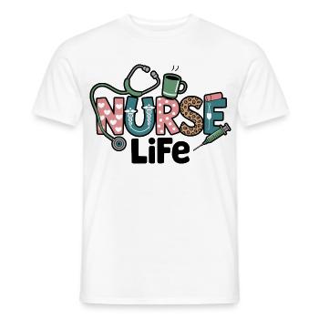 Nurse Life Gift Gift Idea - Men's T-Shirt - white - Front - AI Model Male 178 dark (178cm)