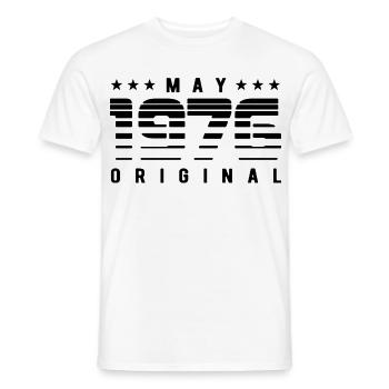 May 1976 Original Striped Vintage Geburtstag - Männer T-Shirt - Weiß - Vorne - AI Model Male 178 dark (178cm)