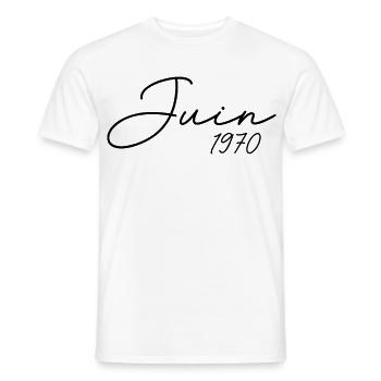 1970 Birthday June 1970 Gift June 1970 - Men's T-Shirt - white - Front - AI Model Male 178 dark (178cm)
