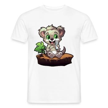 Kleiner Koala am Baumstumpf - Männer T-Shirt - Weiß - Vorne - AI Model Male 178 dark (178cm)